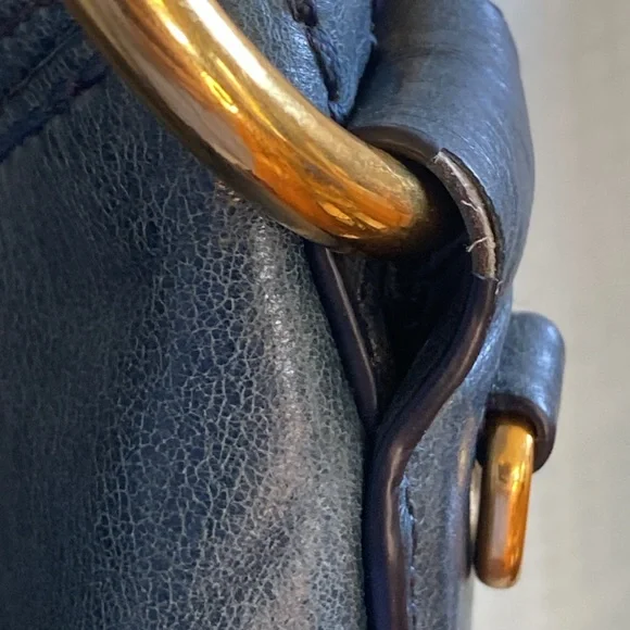 PRADA Large Blue Vitello Shine Leather Hobo - Picture 12 of 17